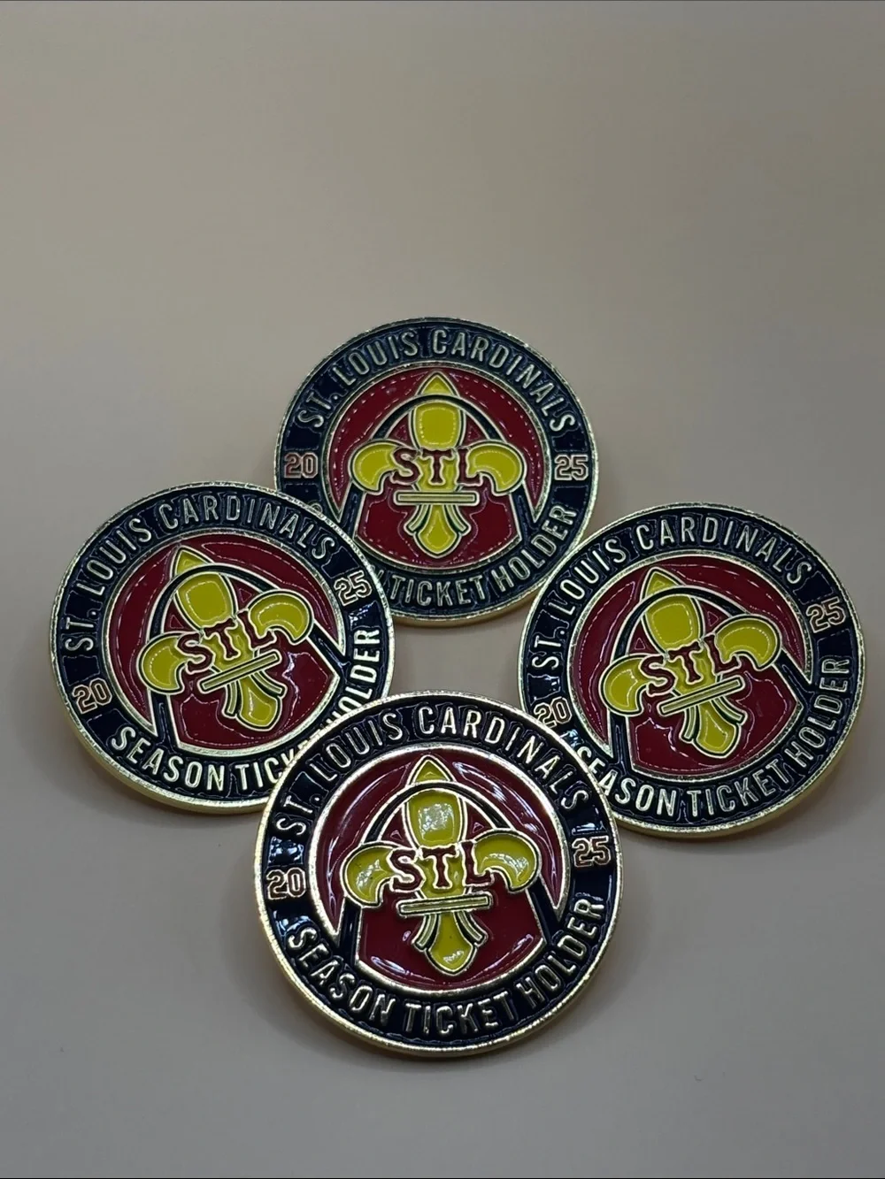 Baseball St. Louis Cardinals Season Ticket Holder Pins - Red & Yellow